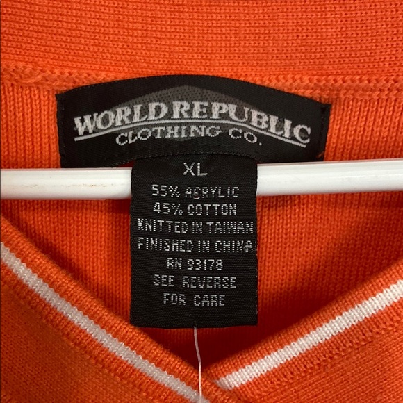 World Republic Orange Sweater with White Trim - Picture 2 of 4